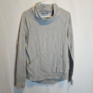 Athleta Women's Gray Lightweight Funnel Cowl‎ Neck Pullover Sweatshirt Medium